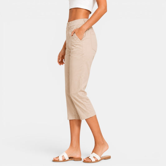 EMILIA - PANTALON CAPRI TAILLE HAUTE