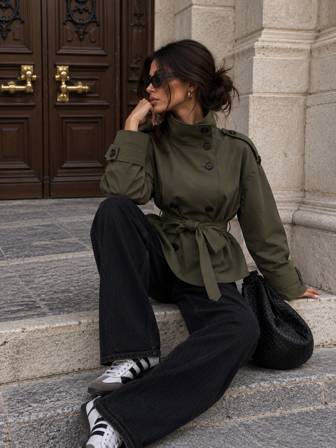 GIULIA - Trench urbain coloris vert militaire, image 11