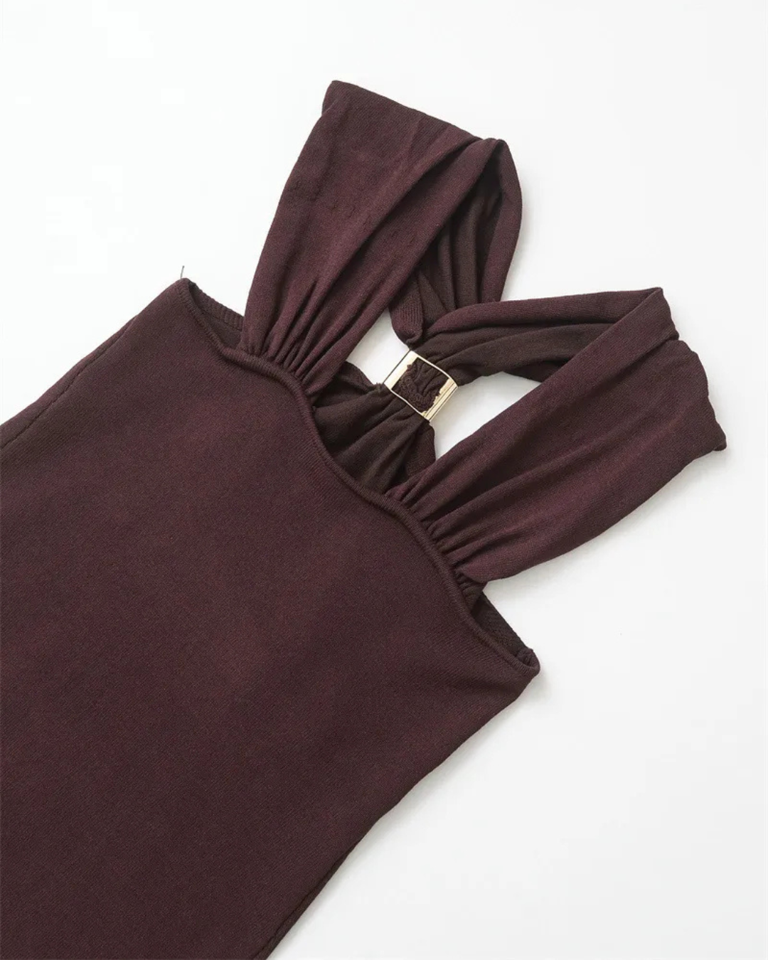 NOELIA - TOP HALTER COLOR MOCA