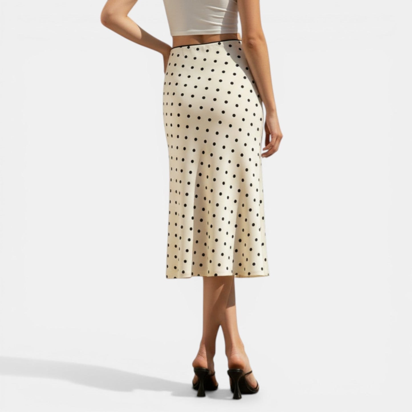 Falda Bodycon Lunares Cintura Alta