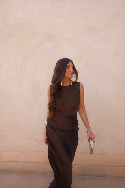 Medina Dress in Brown