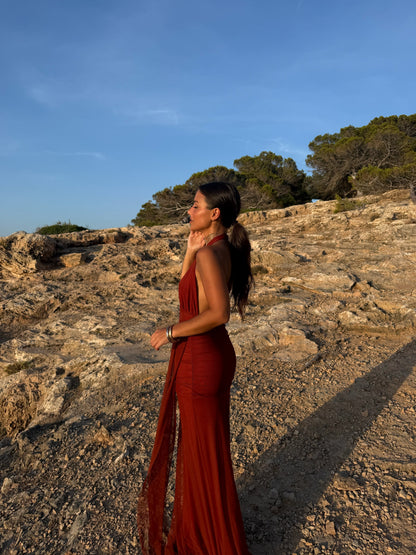 Aina Dress in Terracota - Shipping/Envio from 28/07 to 04/08