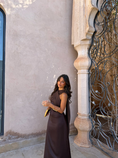 Triana Dress in Brown