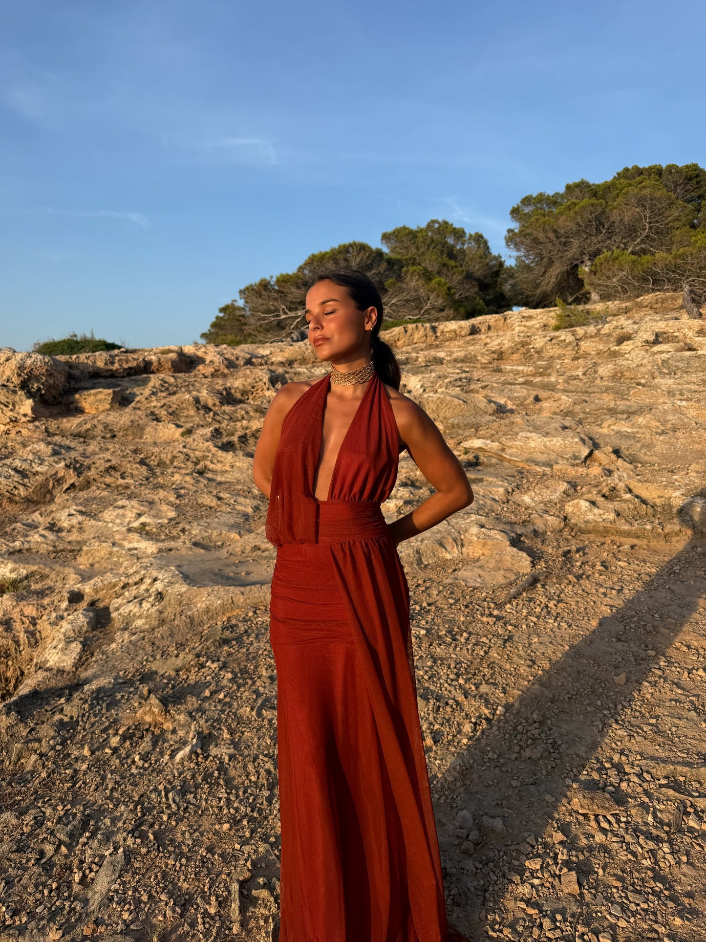 Aina Dress in Terracota - Shipping/Envio from 28/07 to 04/08