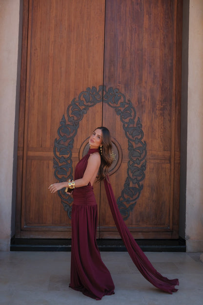 Paloma Dress in Burgundy