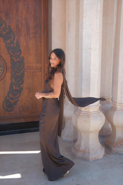 Safira Dress in Brown