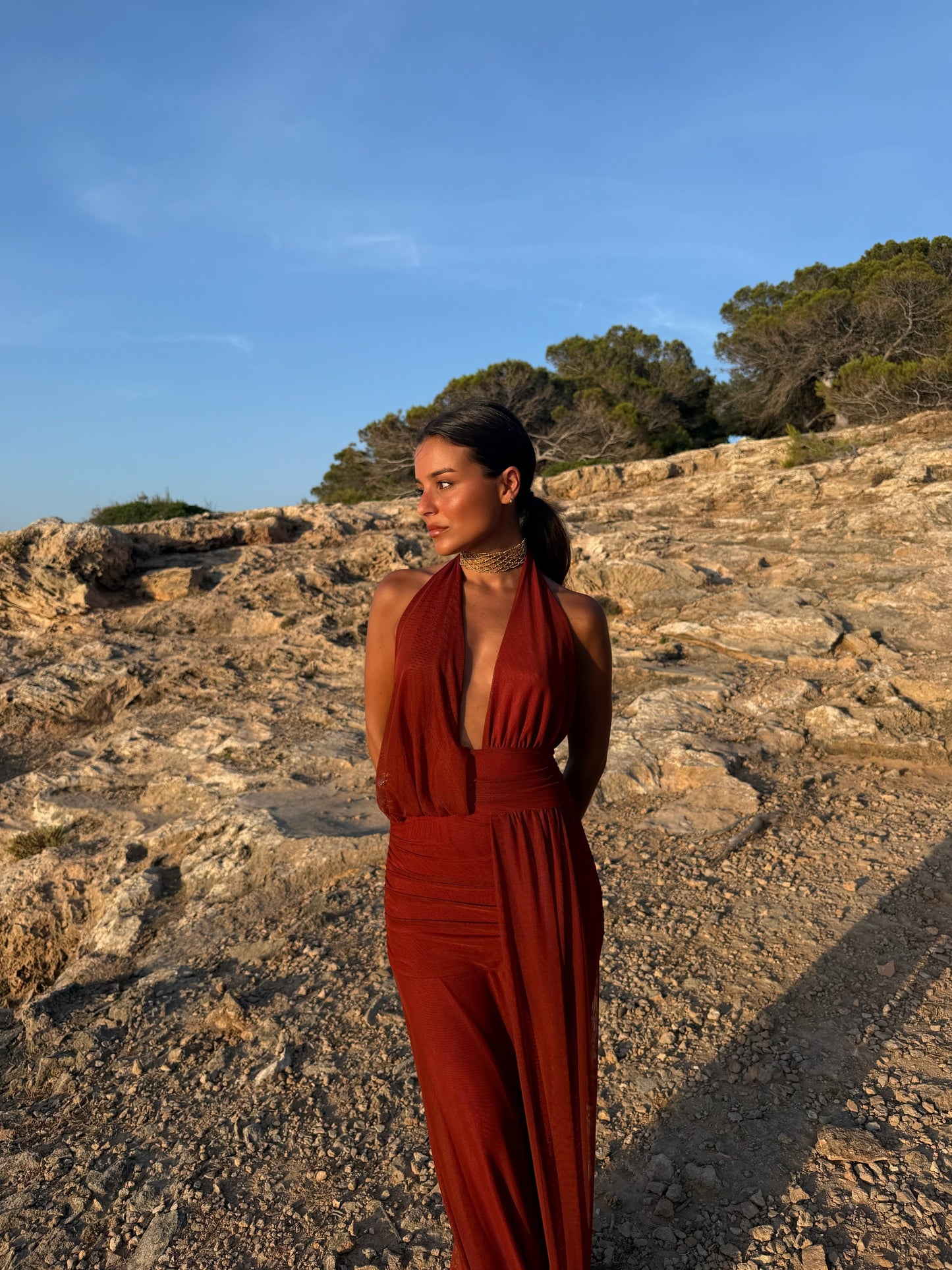 Aina Dress in Terracota - Shipping/Envio from 28/07 to 04/08
