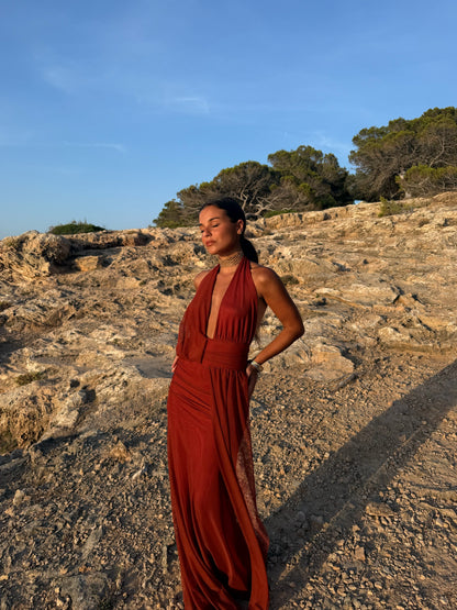 Aina Dress in Terracota - Shipping/Envio from 28/07 to 04/08