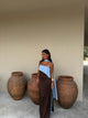 Joanna Dress In Brown and Blue