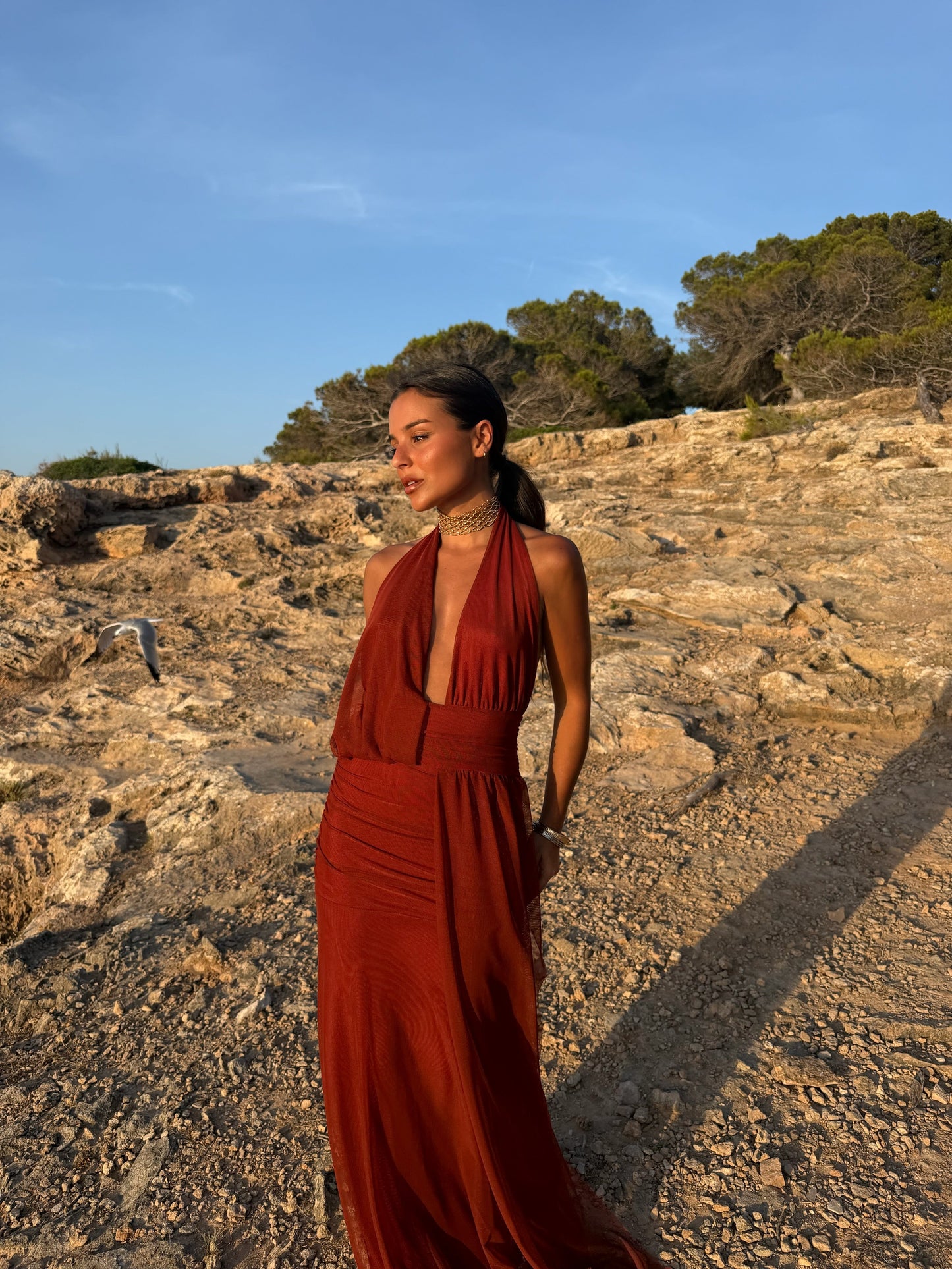 Aina Dress in Terracota - Shipping/Envio from 28/07 to 04/08