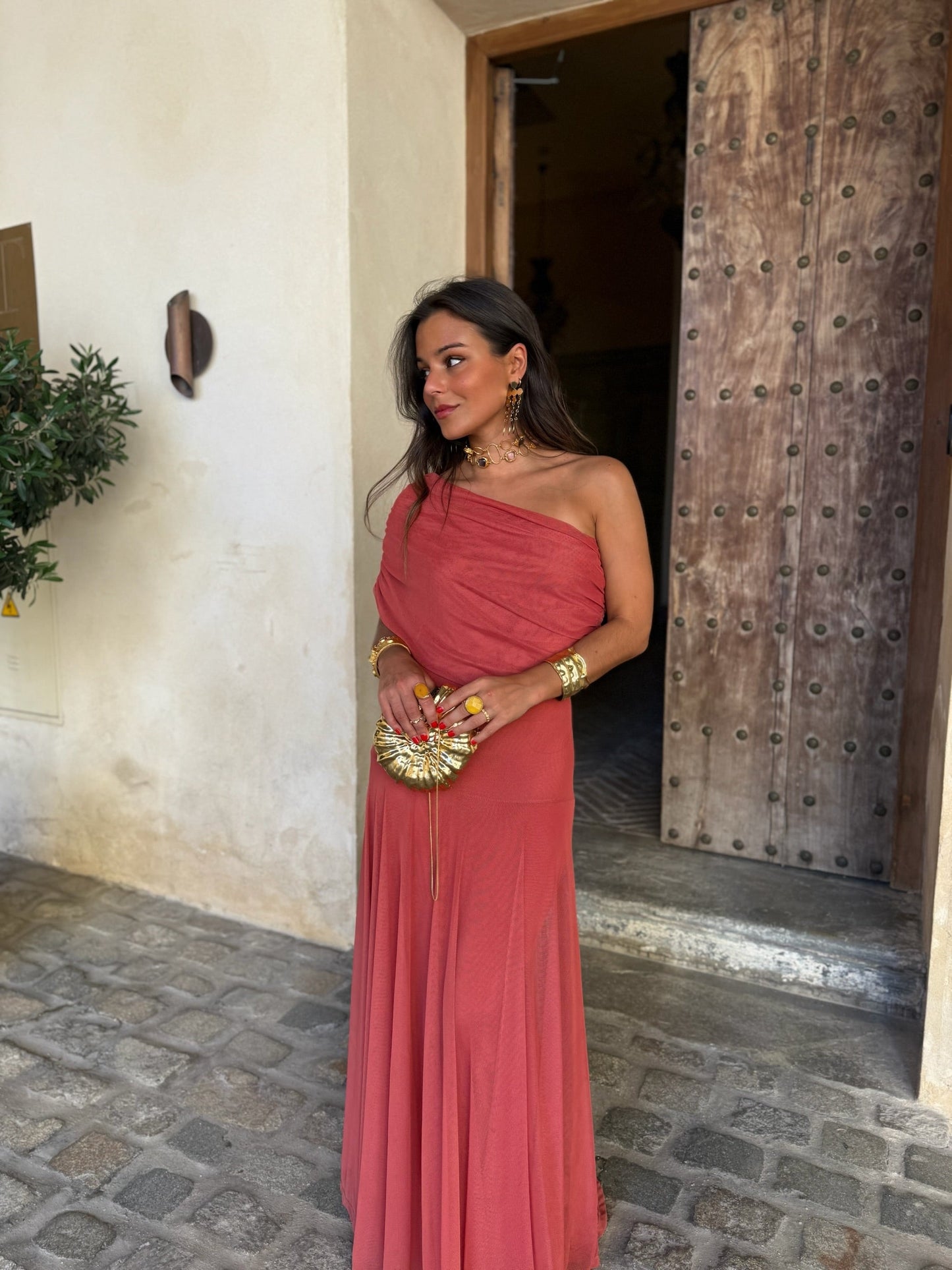 Toledo Dress in Light Terracota