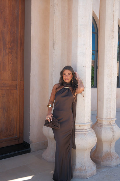 Safira Dress in Brown
