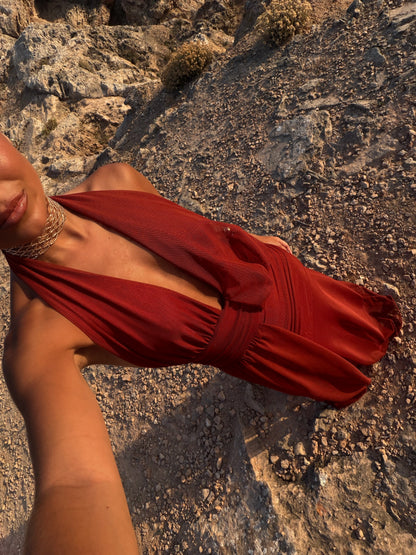 Aina Dress in Terracota - Shipping/Envio from 28/07 to 04/08