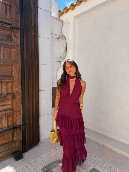Manila Dress in Burgundy