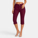 ELENA - STRETCH CAPRI PANTS RED
