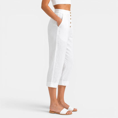 Pantalón Capri Mujer Lino