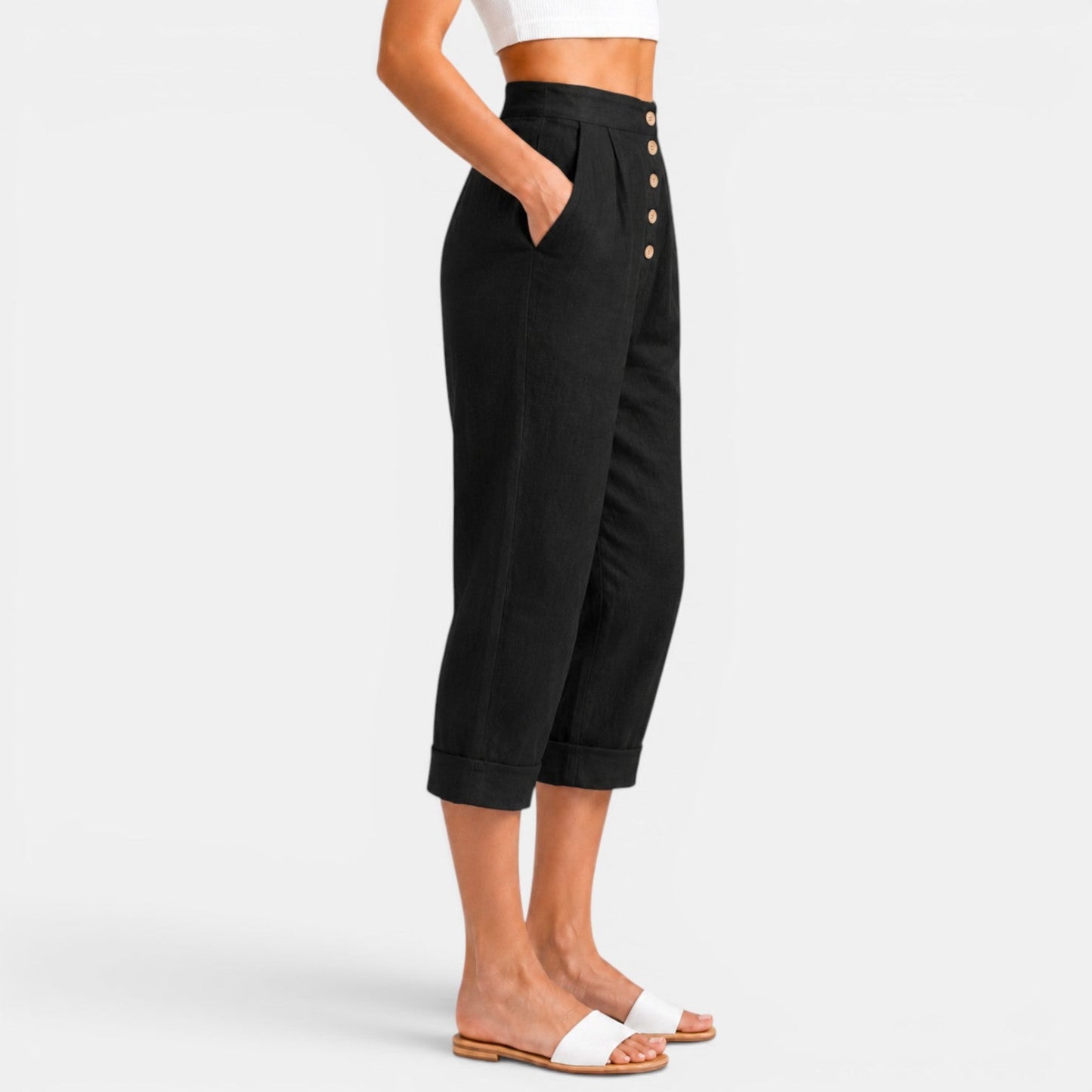 Pantalón Capri Mujer Lino