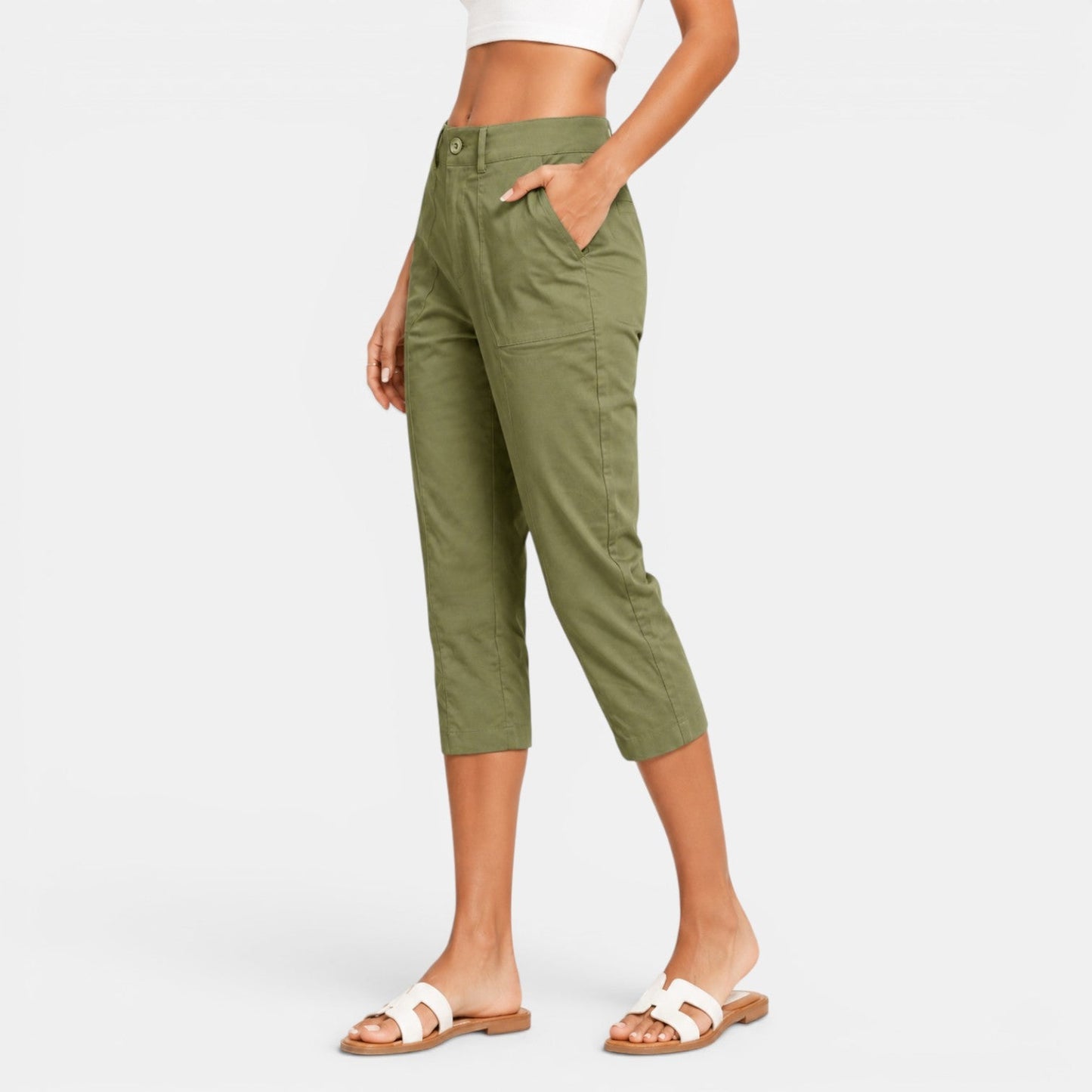 Pantalón Capri Mujer Cintura Alta