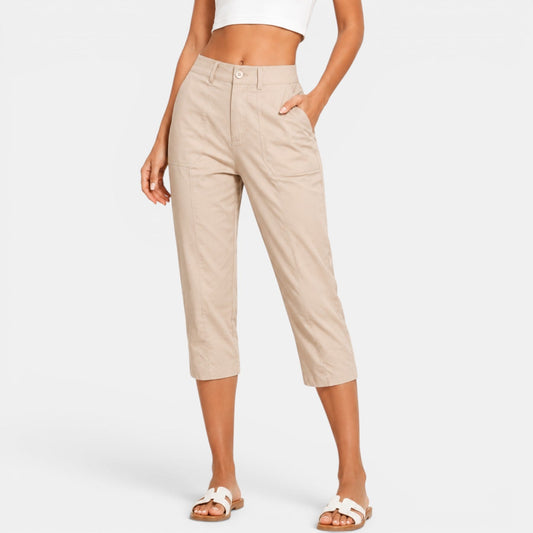 EMILIA - PANTALON CAPRI TAILLE HAUTE