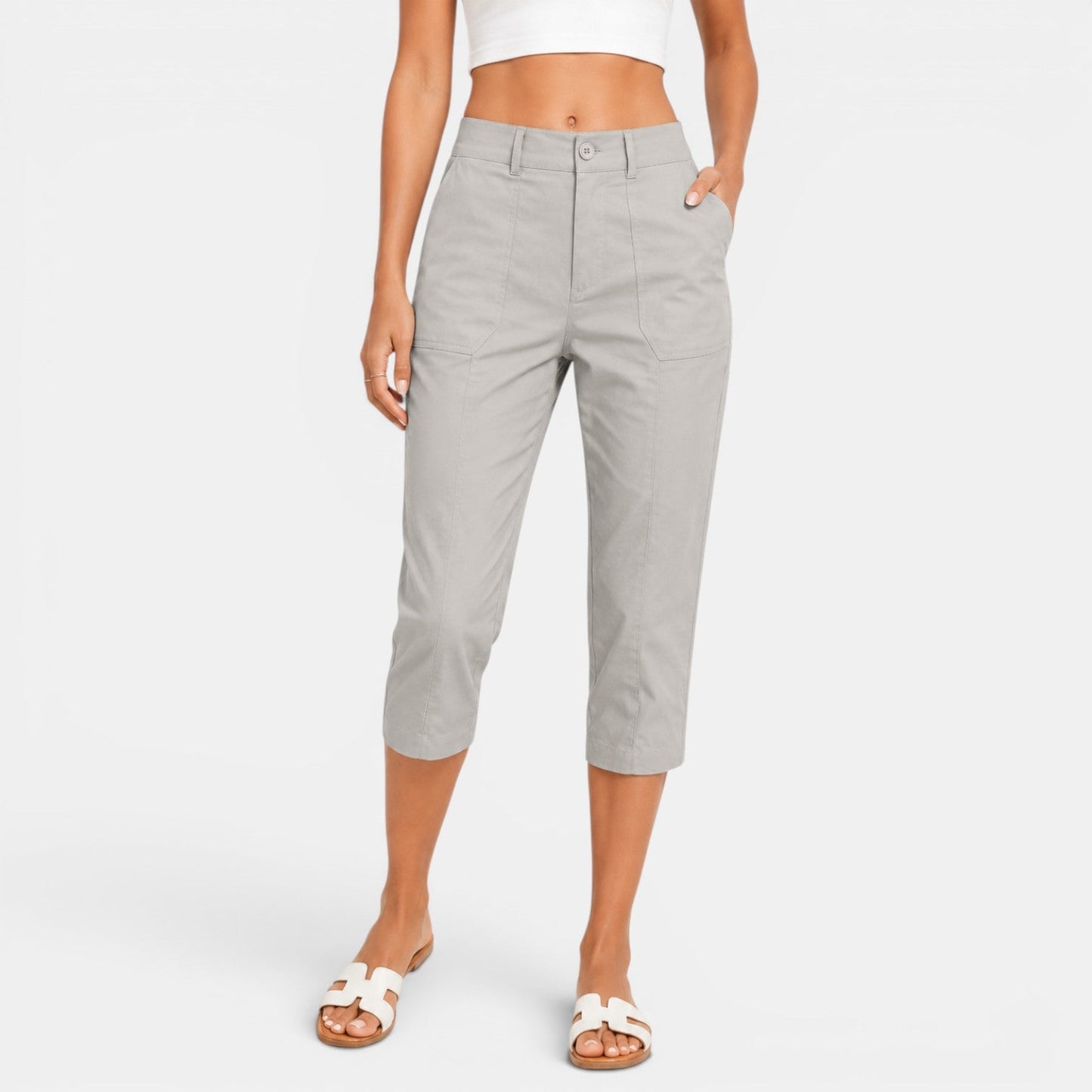 Pantalón Capri Mujer Cintura Alta