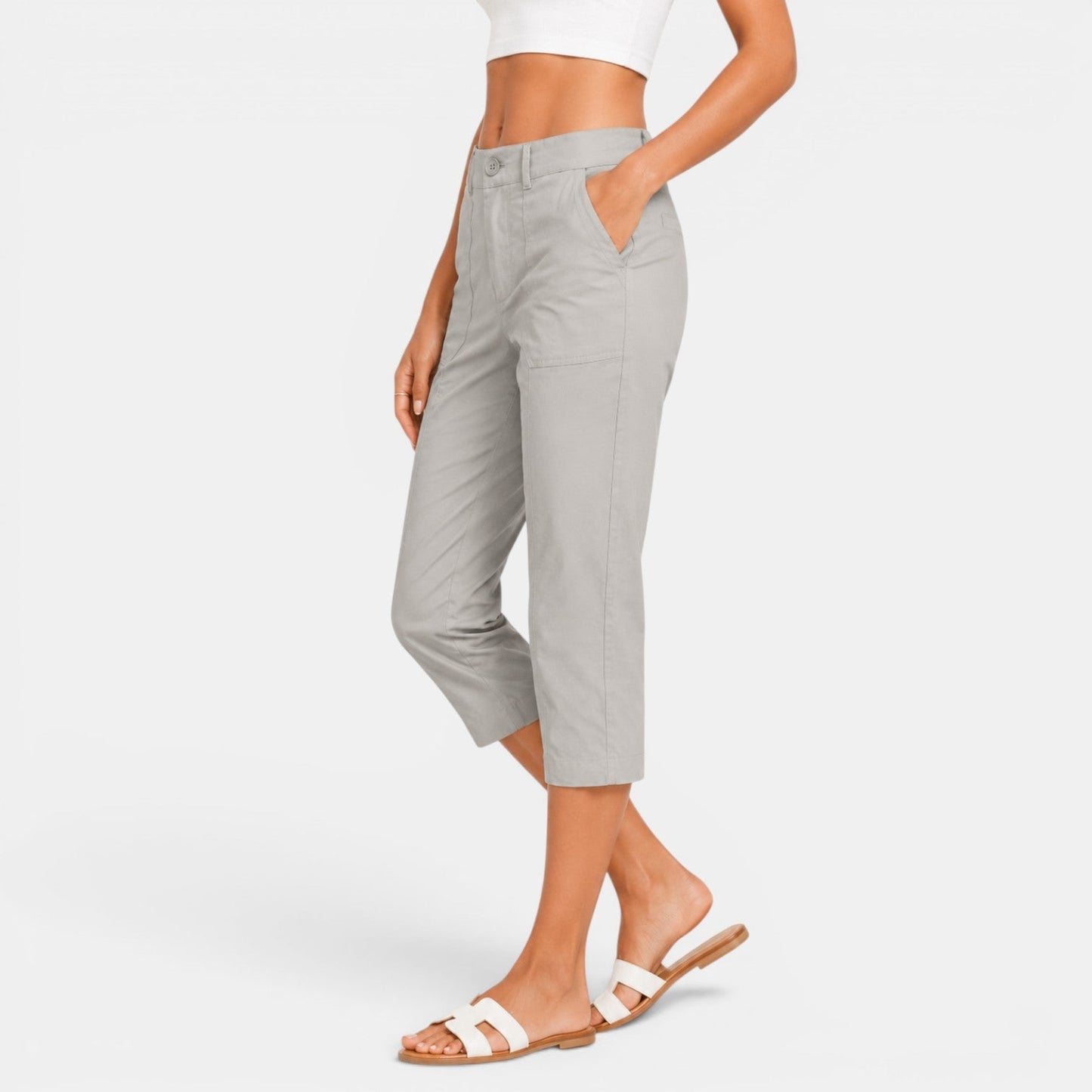 Pantalón Capri Mujer Cintura Alta