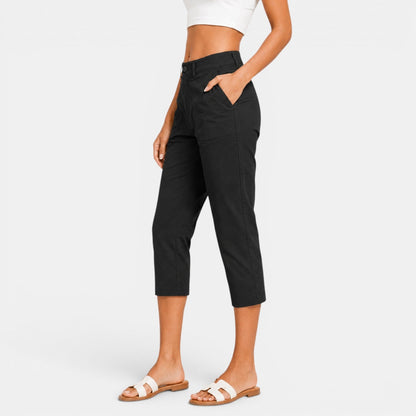 Pantalón Capri Mujer Cintura Alta