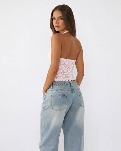NAIARA - TOP HALTER DE ENCAJE
