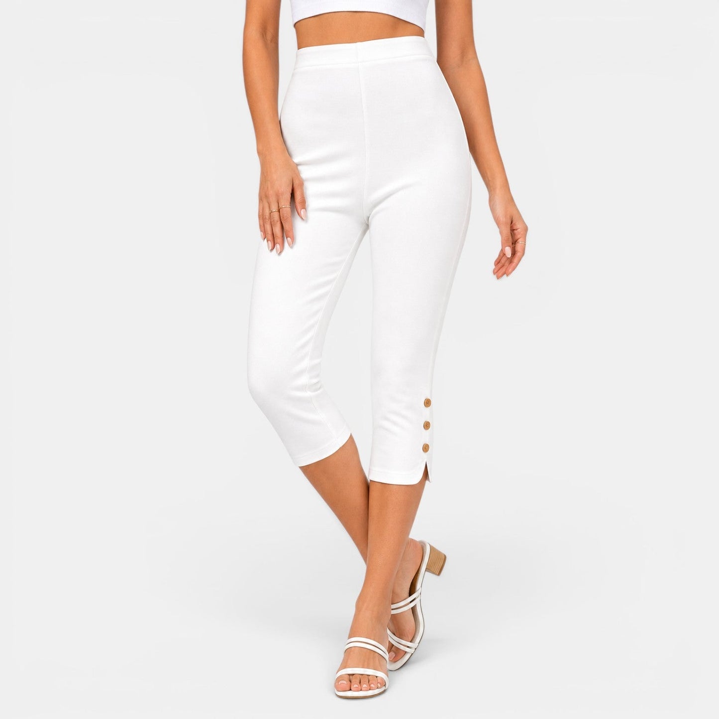 Pantalón Capri Mujer Cintura Alta