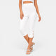 ROCÍO - PANTALON CAPRI ÉLASTIQUE À BOUTONS BLANC
