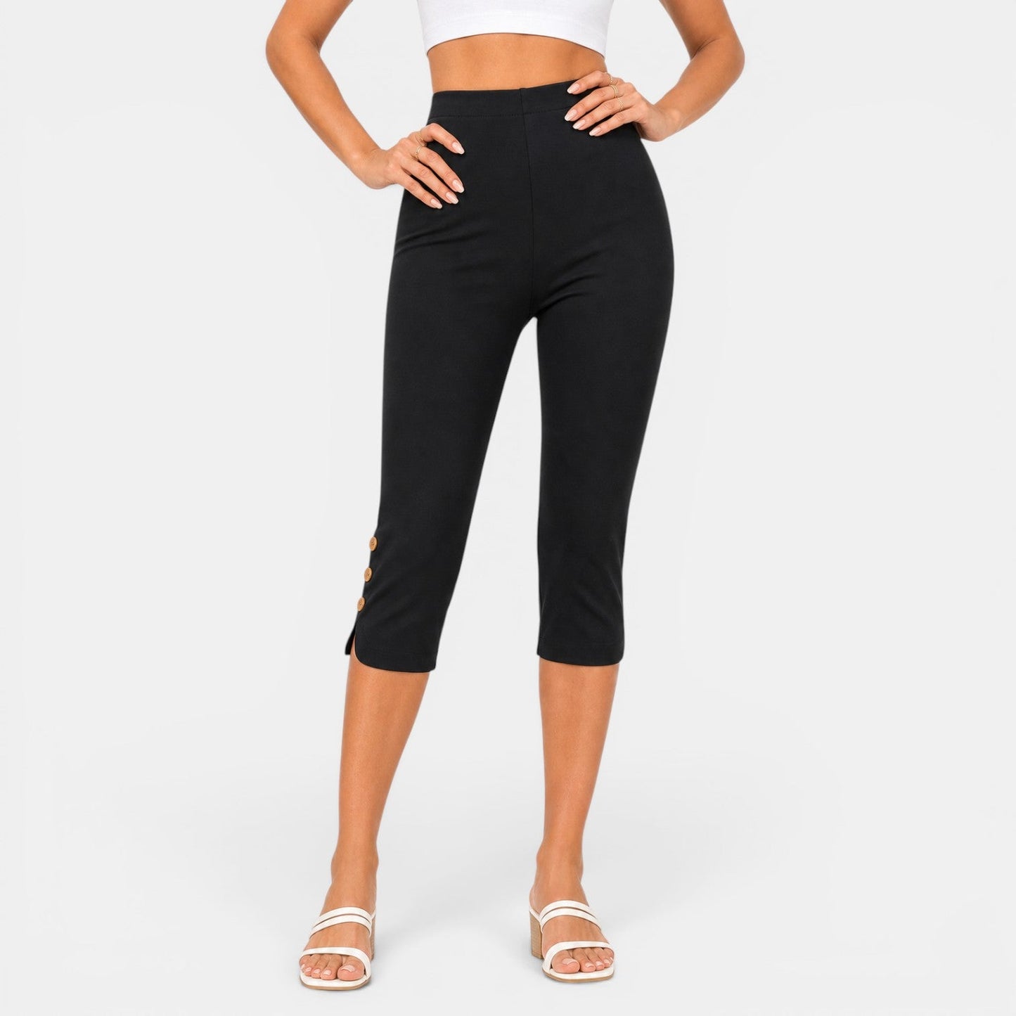 Pantalón Capri Mujer Cintura Alta