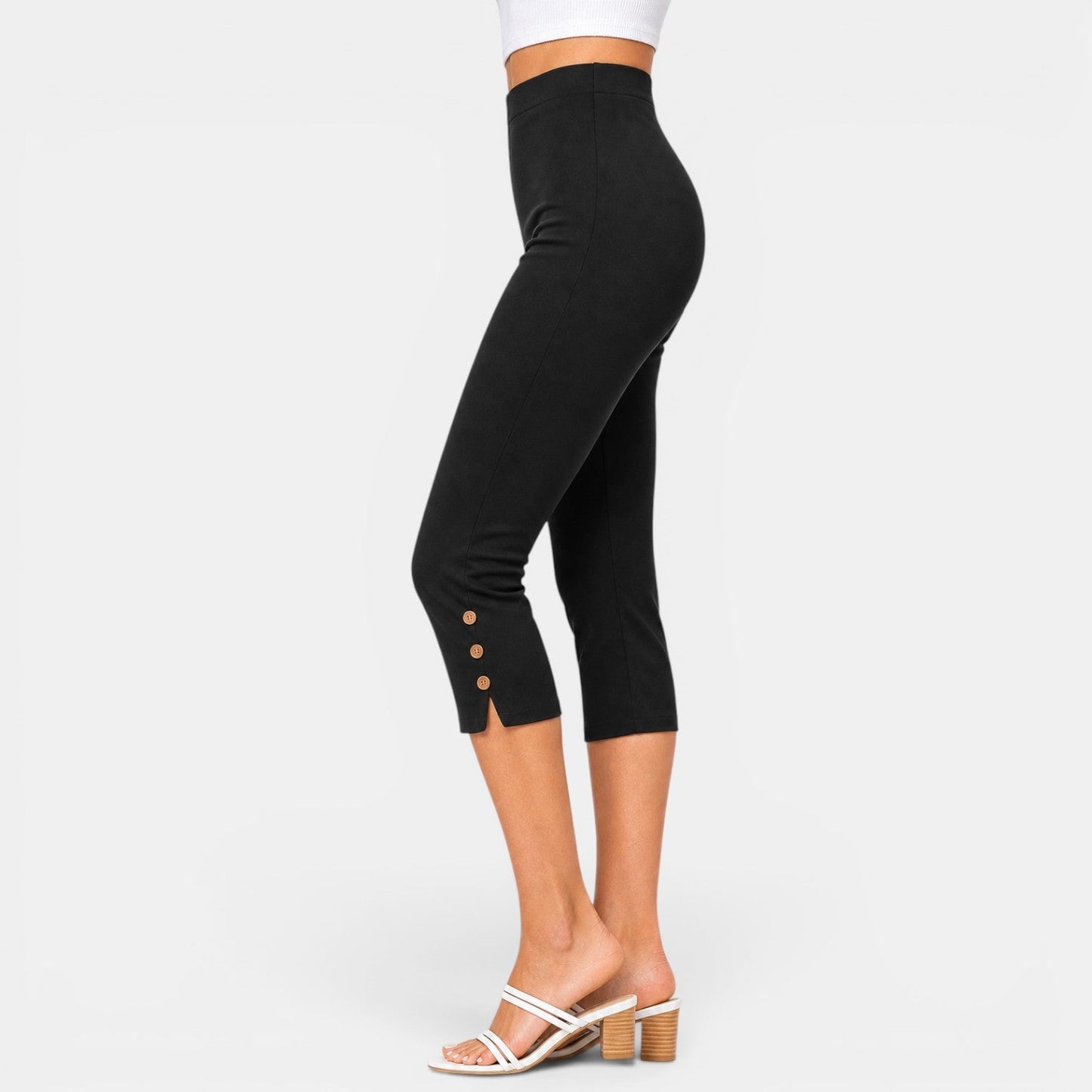 Pantalón Capri Mujer Cintura Alta