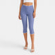 MACARENA - CHECKED CAPRI TROUSERS BLUE