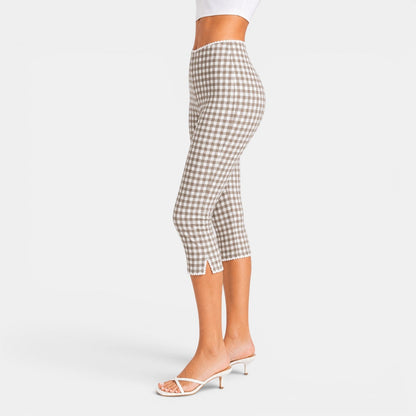 Pantalón Capri Mujer Cuadros