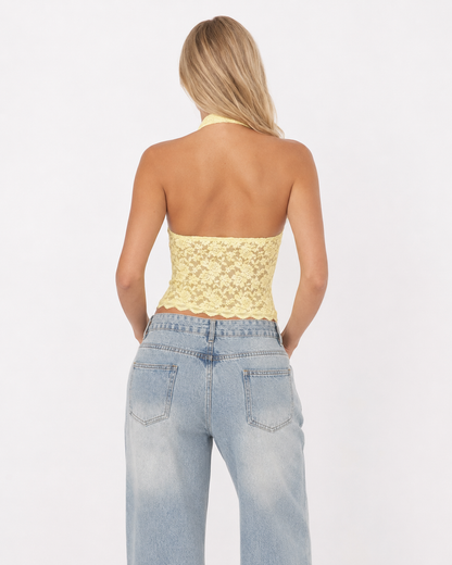 NAIARA - TOP HALTER DE ENCAJE