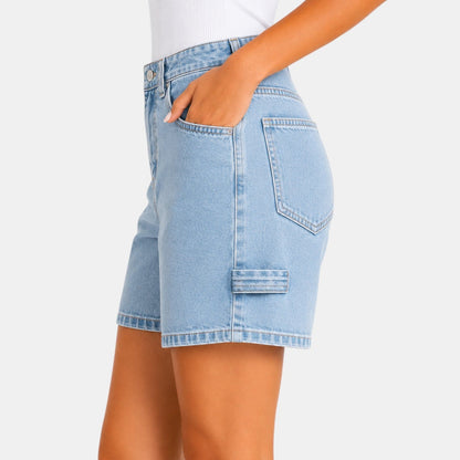 Shorts Vaqueros Cintura Alta Mujer