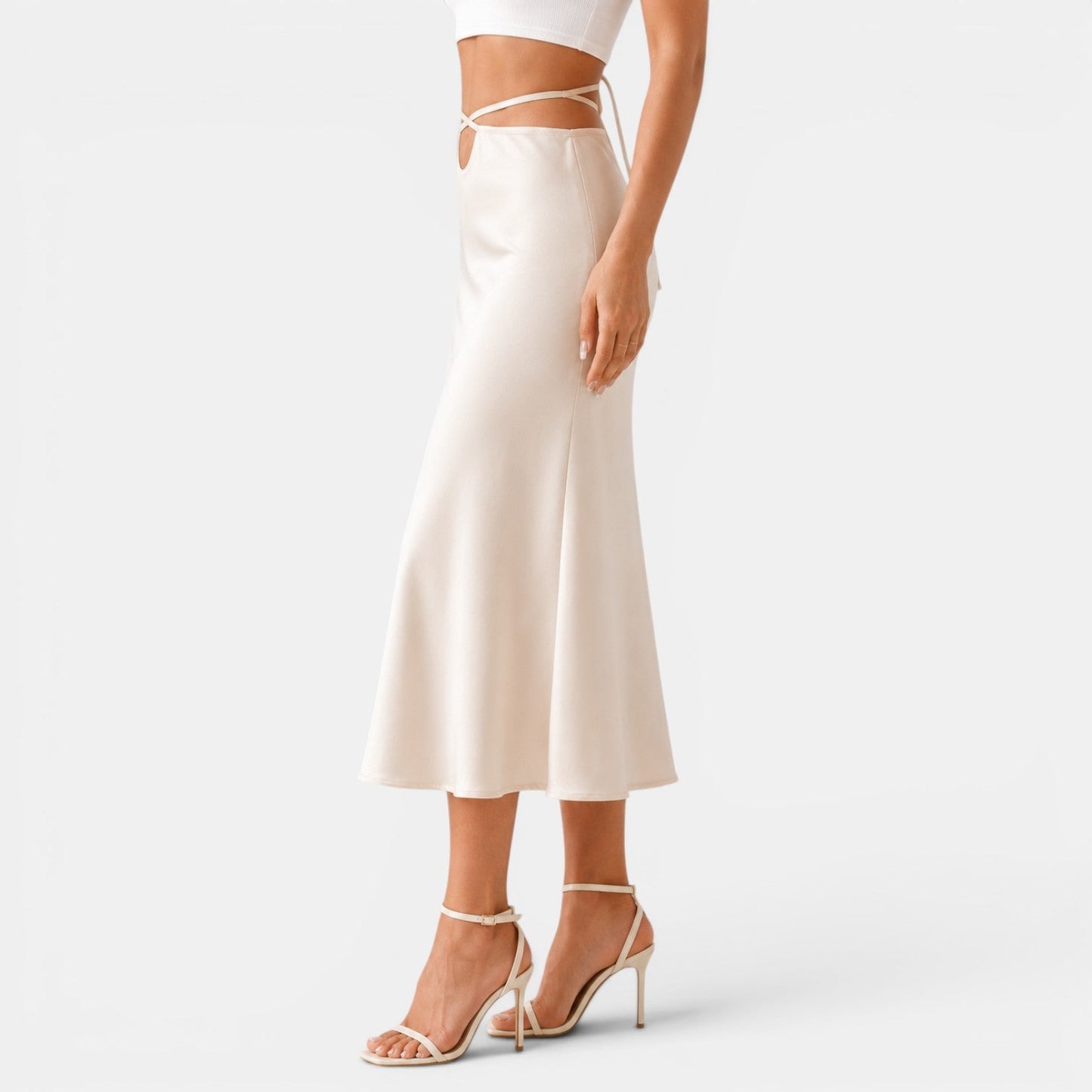 Falda Midi Cut Out Mujer