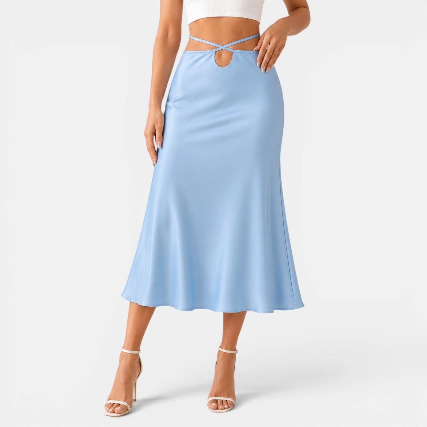 Falda Midi Cut Out Mujer
