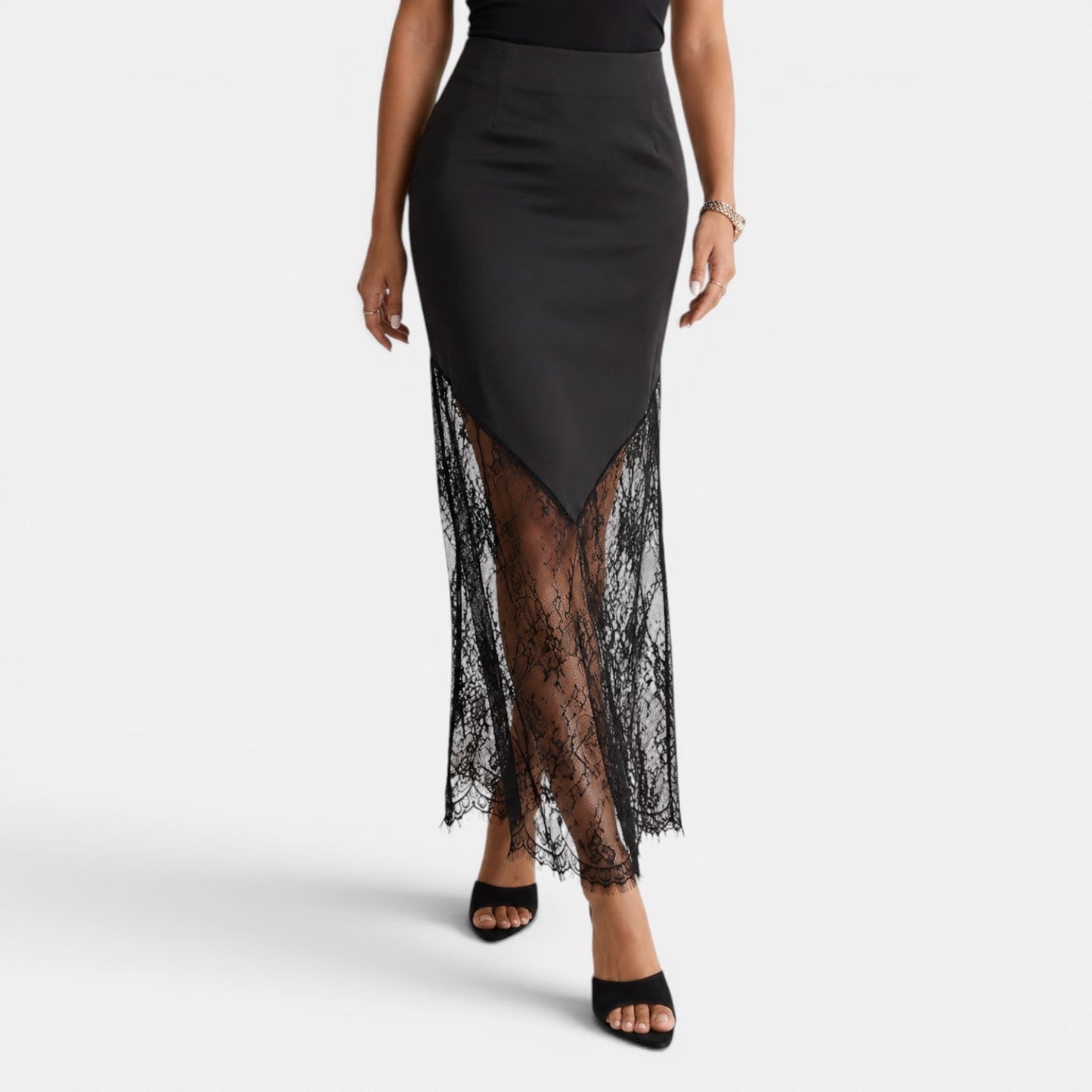 Falda Maxi Encaje Mujer