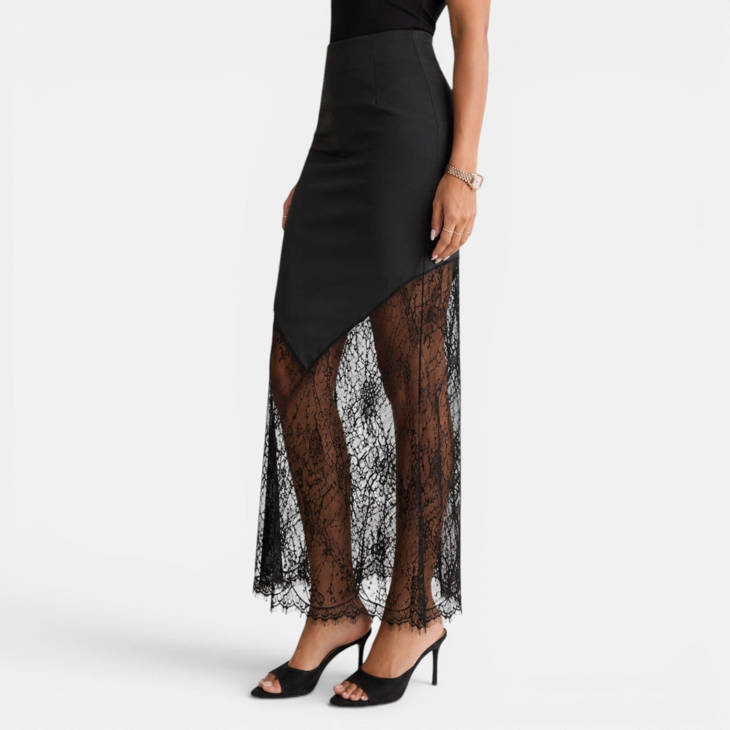 Falda Maxi Encaje Mujer