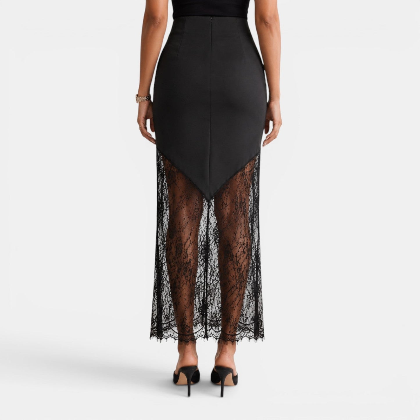 Falda Maxi Encaje Mujer