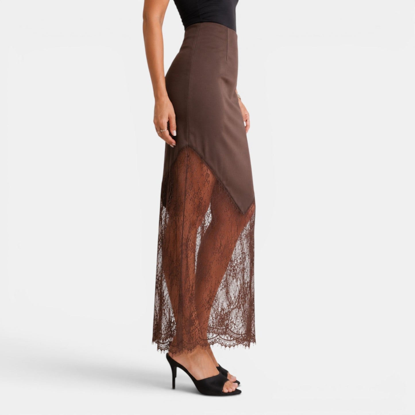 Falda Maxi Encaje Mujer