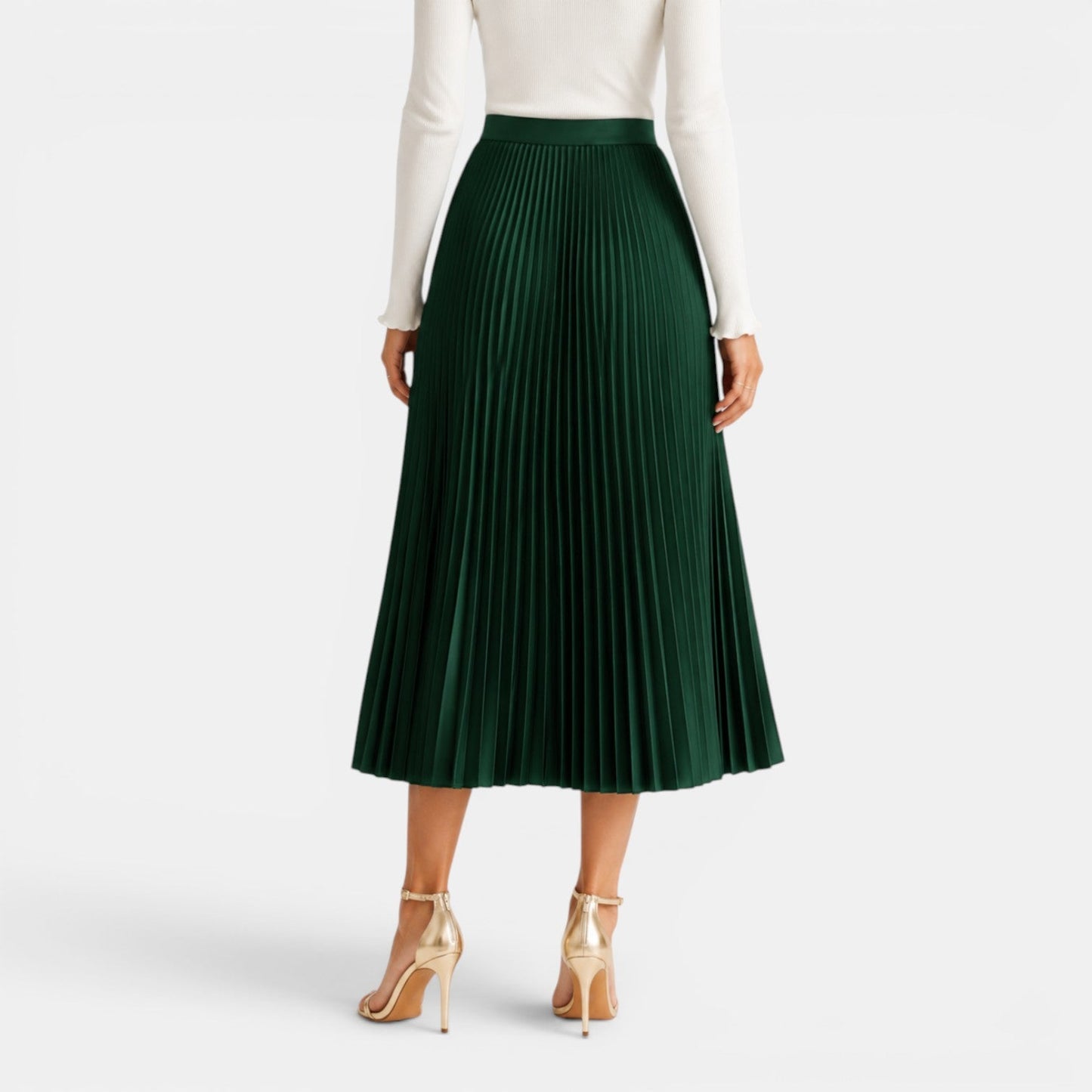 Falda Midi Satinada Mujer