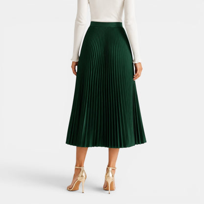 Falda Midi Satinada Mujer
