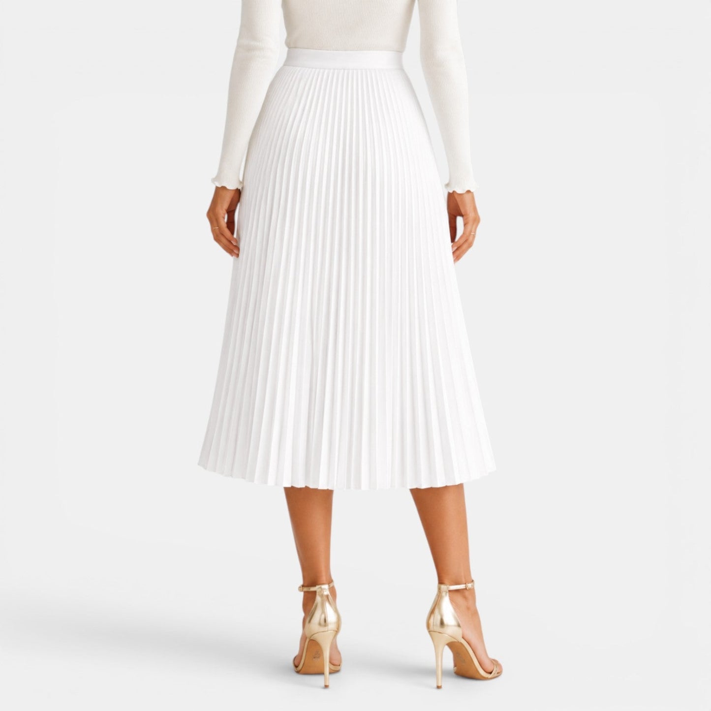 Falda Midi Satinada Mujer