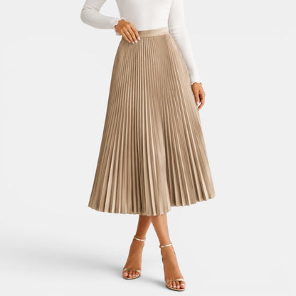 Falda Midi Satinada Mujer