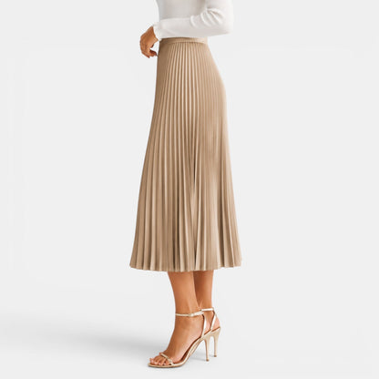 Falda Midi Satinada Mujer