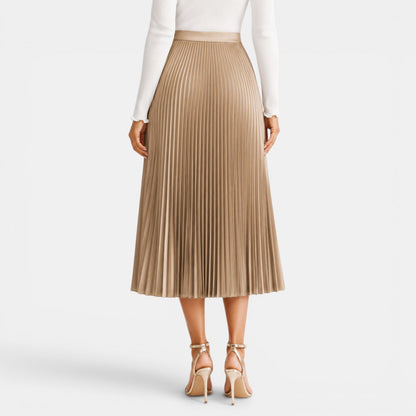 Falda Midi Satinada Mujer