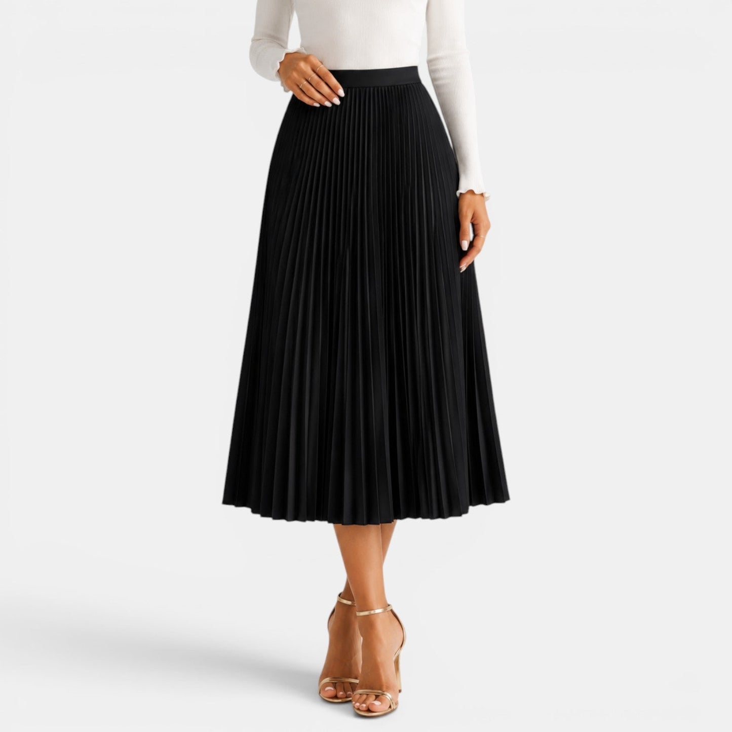 Falda Midi Satinada Mujer