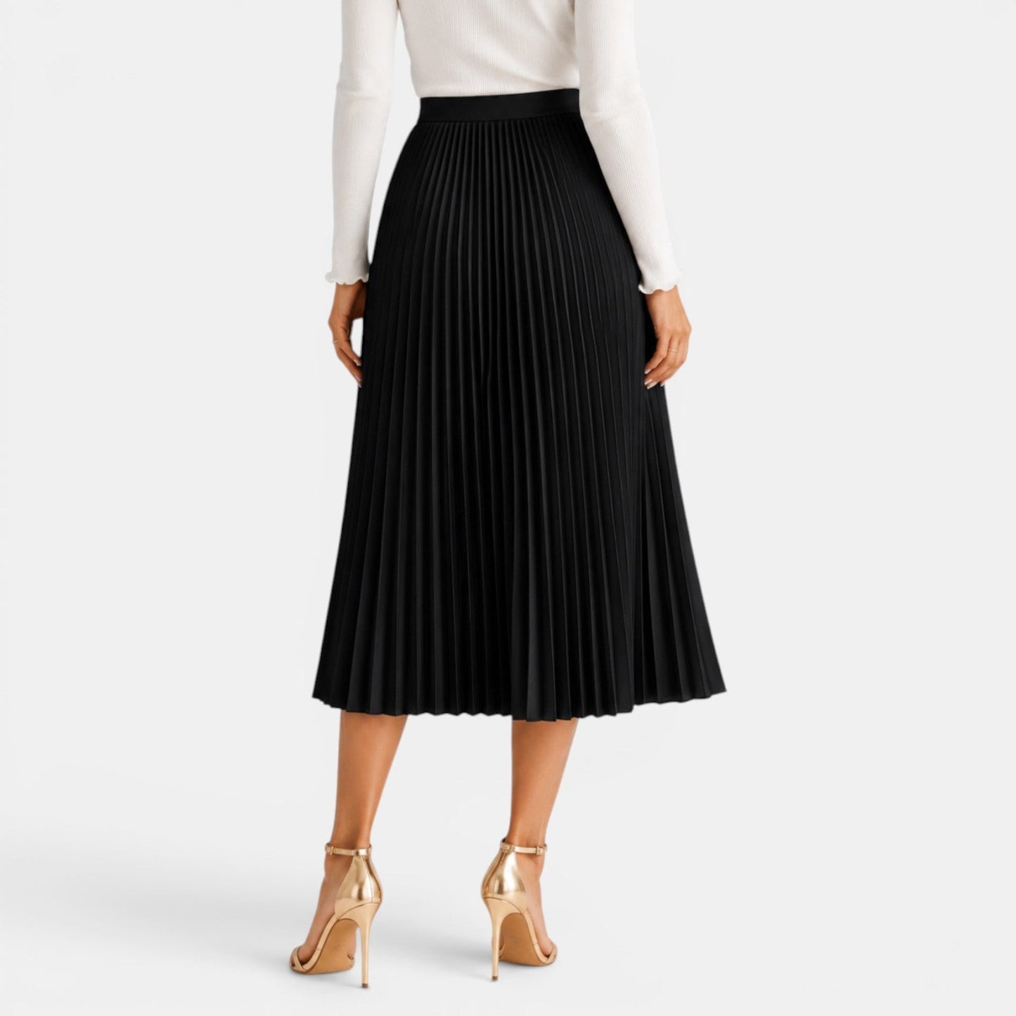 Falda Midi Satinada Mujer