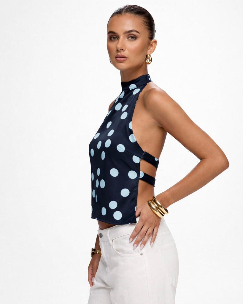 ISABEL - TOP RETRO DE LUNARES